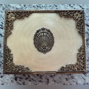 Antique Apollo Goldtone Trinket Box Velvet  Lined 1920’s 6.5” x 5” x 2”